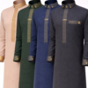 Al Noor men’s thobe collection in multiple colors with classic Islamic design Premium Islamic thobe for men full length with decorative collar and sleeve cuffs